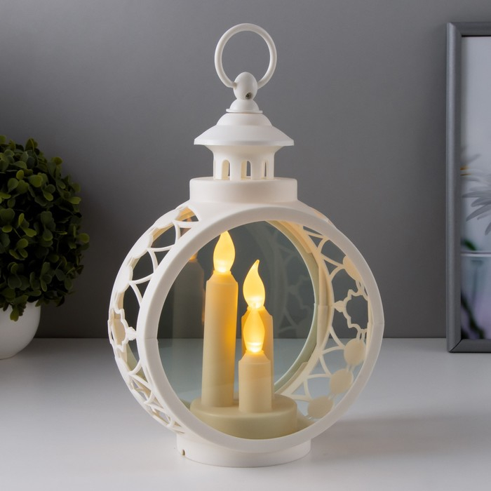 Ночник Ночник "Свечи" LED белый 9,7х16,5х25 см, батарейки AAAх2 (не в комплекте), свечение желтое