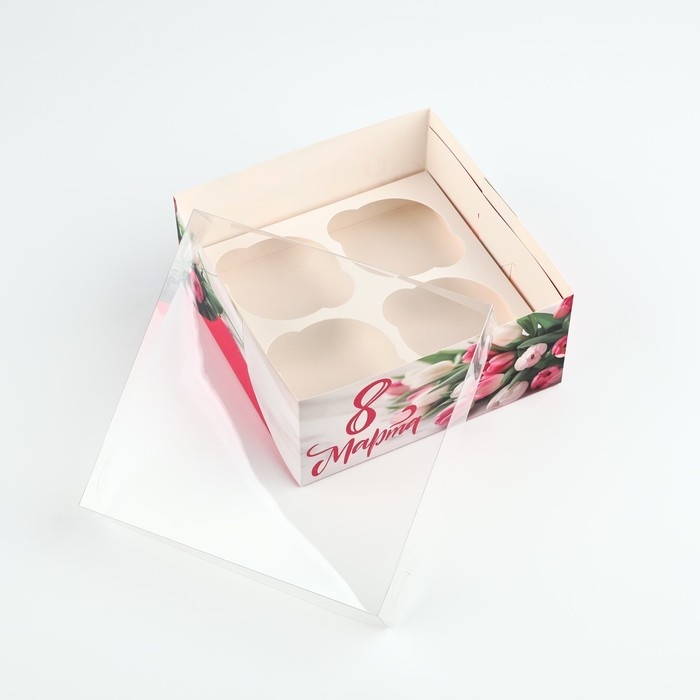 Коробка для капкейка &laquo;Нежность&raquo;, 16 х 16 х 7.5 см