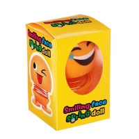 Смайл на пружинке, на панель в авто, смех, желтый