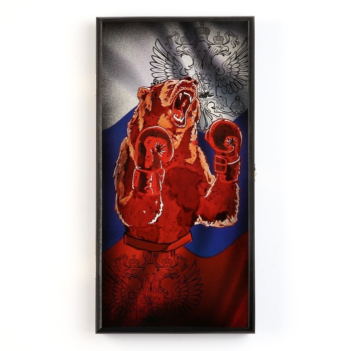 Нарды деревянные большие, настольная игра Нарды деревянные большие, настольная игра "Медведь", 40 x 40 см, с полем для игры в шашки