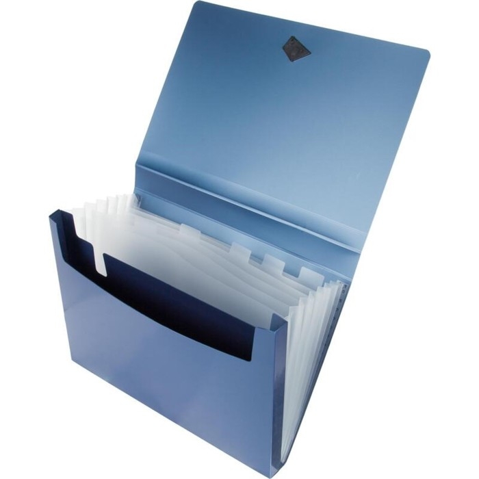 Папка-картотека, А4, 6 отделений, 800 мкм, Calligrata TOP Папка-картотека, А4, 6 отделений, 800 мкм, Calligrata TOP "Mistral", на резинке, тиснение, синий металлик