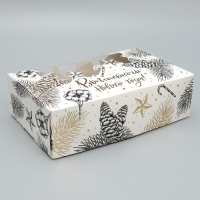 Коробка для эклеров с вкладышами «Волшебного Нового года!», 25.2 х 15 х 7 см, Новый год Коробка для эклеров с вкладышами «Волшебного Нового года!», 25.2 х 15 х 7 см, Новый год