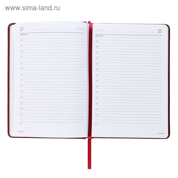 Ежедневник недатированный А5+, 136 листов Sidney Nebraska, твёрдая обложка, искусственная кожа, золотой срез, коричневый