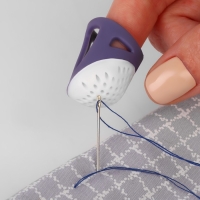 Напёрсток, 2,5 &times; 2,2 см, размер М, цвет фиолетовый/белый