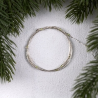 Гирлянда &laquo;Нить&raquo; 1 м роса. IP20, нить серебристая, 10 LED, 4.6 В, AG13x3 (в комплекте), 3 режима, свечение зелёное