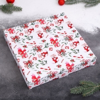 Менажница 5 ячеек Доляна &laquo;Новый Год&raquo;, d=25,5 см, цвет белый