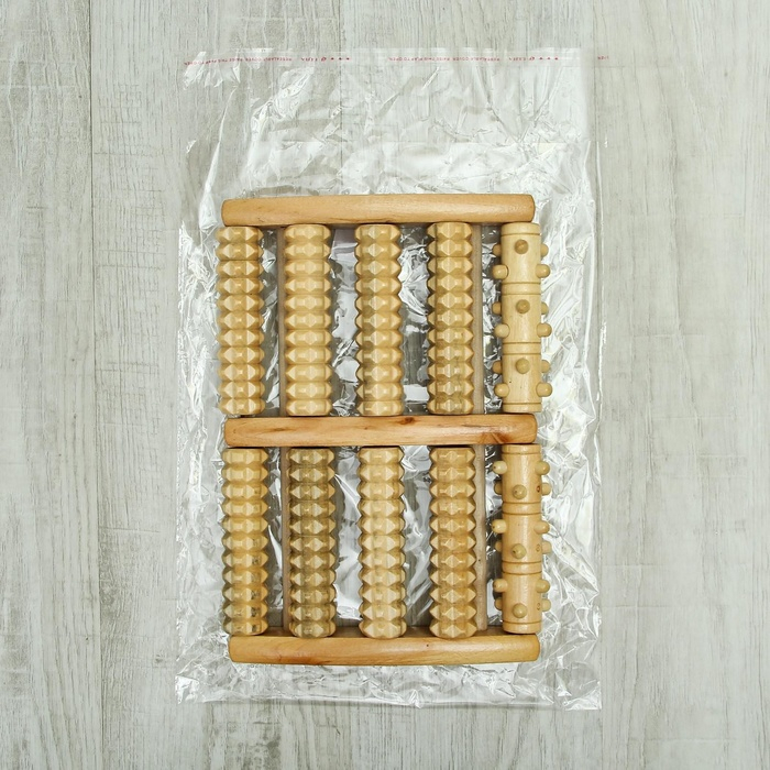 Массажёр «Барабаны», 5 рядов с шипами, 27 × 19 × 5 см, деревянный Массажёр «Барабаны», 5 рядов с шипами, 27 × 19 × 5 см, деревянный