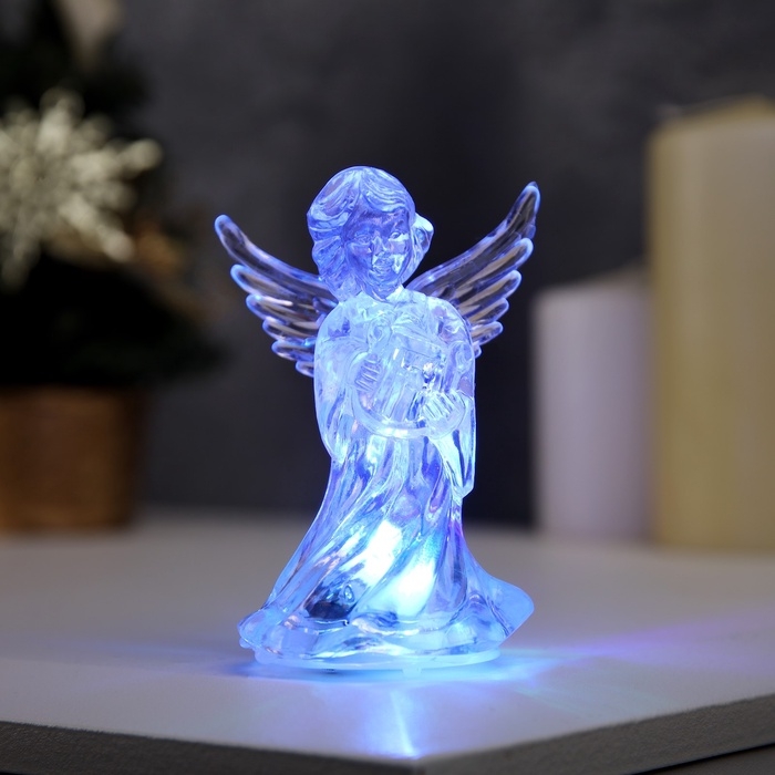 Ёлочная игрушка &laquo;Ангел&raquo; 9.5 см, батарейки LR1133х3 (в комплекте), свечение мульти (RGB)