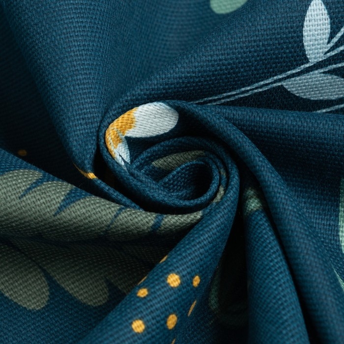 Шторы для кухни Доляна Twilight forest 146х180 см - 2 шт, подхваты - 2 шт, 100% хлопок, 164 г/м2