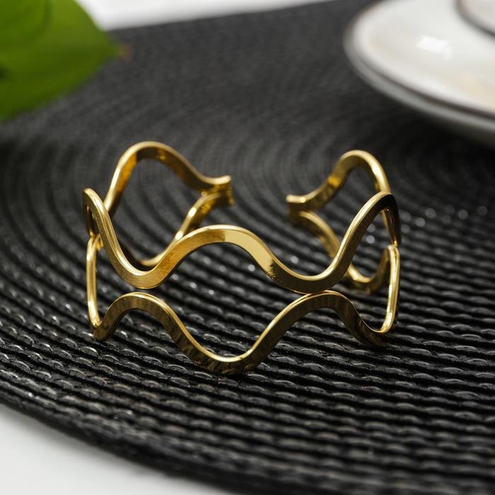 Кольцо для салфетки &laquo;Две линии&raquo;, 5,5&times;2,5 см, цвет золотой