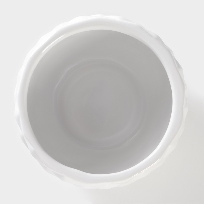 Банка для хранения сыпучих продуктов с ложкой Доляна &laquo;Ананас&raquo;, 300 мл, 10&times;14,5 см, керамическая, цвет белый