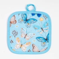 Кухонный набор 2 прихватки Этель &laquo;Бабочки&raquo; , прихватка 17х17 см, варежка 24х16 см, 100% п/э