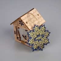 Ёлочная игрушка «Домик с оленем», от батареек, свечение тёплое белое Ёлочная игрушка «Домик с оленем», от батареек, свечение тёплое белое