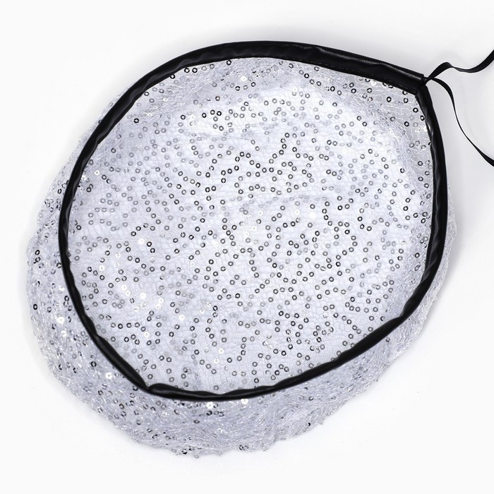 Берет прозрачный с пайетками, цвет белый, р-р 56см Берет прозрачный с пайетками, цвет белый, р-р 56см