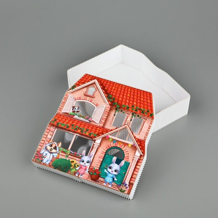 Коробка подарочная &laquo;Весёлые зверята&raquo;, 17 х 17 х 5 см