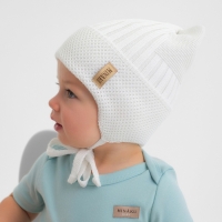 Шапка детская с ушками MINAKU р-р 46-48, цвет молочный Шапка детская с ушками MINAKU р-р 46-48, цвет молочный