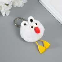 Пушистик на кольце "Большеглазая ворона" белый 9,5х6х6 см Пушистик на кольце "Большеглазая ворона" белый 9,5х6х6 см