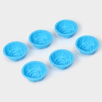 Набор форм для выпечки Доляна «Роза», силикон, 8×3,5 см, 6 шт, цвет МИКС Набор форм для выпечки Доляна «Роза», силикон, 8×3,5 см, 6 шт, цвет МИКС