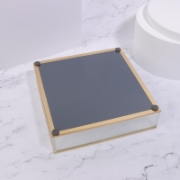 Органайзер для хранения «RIPPLES», стеклянный, с зеркальным дном, 1 секция, 20 × 20 × 5 см, цвет прозрачный/медный Органайзер для хранения «RIPPLES», стеклянный, с зеркальным дном, 1 секция, 20 × 20 × 5 см, цвет прозрачный/медный