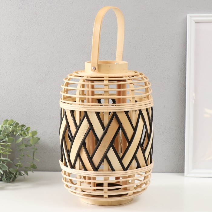 Подсвечник бамбук Подсвечник бамбук "Фонарик. Переплёт" 33х23х23 см