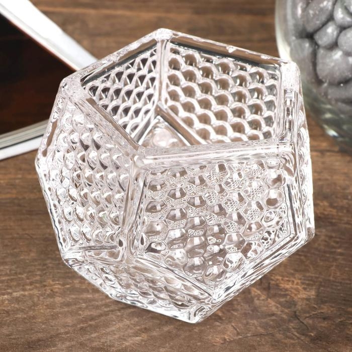 Подсвечник стекло на 1 свечу Подсвечник стекло на 1 свечу "Додекаэдр" прозрачный 6х8х7,5 см