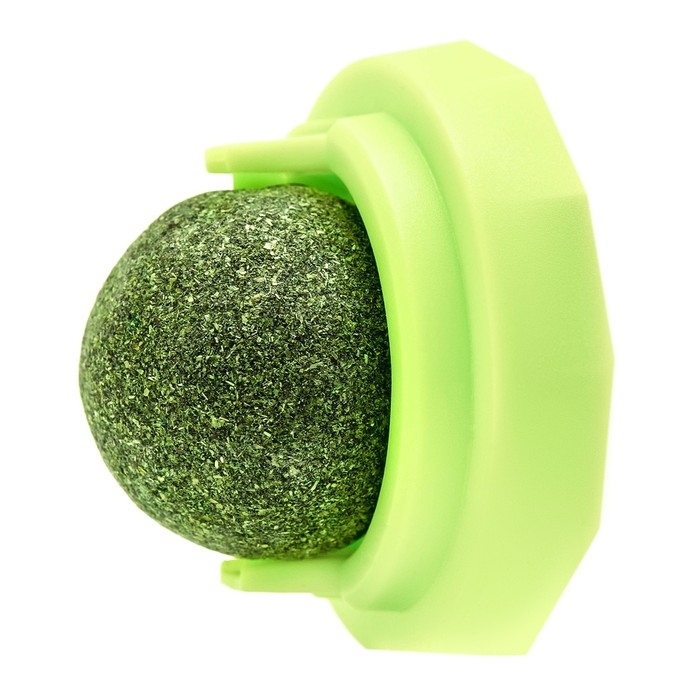 Игрушка для кошек из кошачьей мяты Игрушка для кошек из кошачьей мяты "Вращающийся шарик" на основании, 5 х 4 см, зелёная