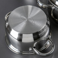 Набор кастрюль &laquo;Гретта&raquo;, 4 предмета: 1,8 л, 2,5 л, 3,4 л, 4,5 л, металлические крышки, капусльное дно, индукция