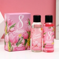 Подарочный набор косметики «С 8 Марта!», гель для душа 100 мл и шампунь для волос 100 мл, ЧИСТОЕ СЧАСТЬЕ Подарочный набор косметики «С 8 Марта!», гель для душа 100 мл и шампунь для волос 100 мл, ЧИСТОЕ СЧАСТЬЕ