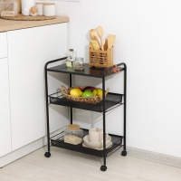 Этажерка &laquo;Ладья 33КС&raquo;, 3 яруса, 45&times;30&times;65 см, цвет чёрный