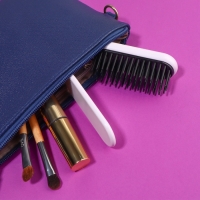 Расчёска массажная, складная, с зеркалом, 3 &times; 10 см, цвет пыльно-розовый