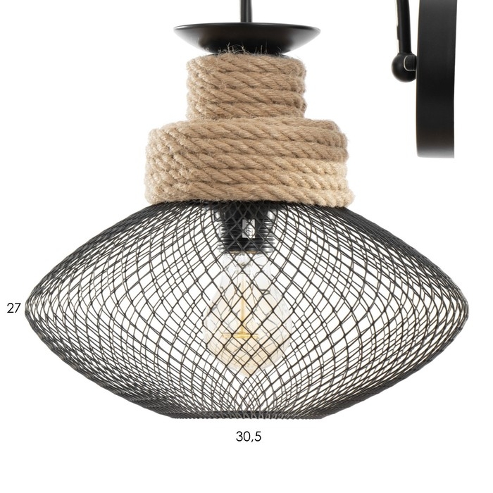 Бра "Эллеб" 1хЕ27 черный 32х32х35см