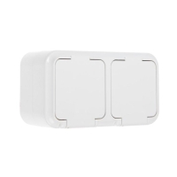 Розетка BYLECTRICA РА16-303 Пралеска, 16А, двухмест., наруж., с з/к, крышка, IP54, белая Розетка BYLECTRICA РА16-303 Пралеска, 16А, двухмест., наруж., с з/к, крышка, IP54, белая