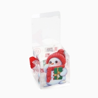 Коробка подарочная новогодняя складная ПВХ, &laquo;Снеговик&raquo;, 10 х 10 х 10 см, Новый год