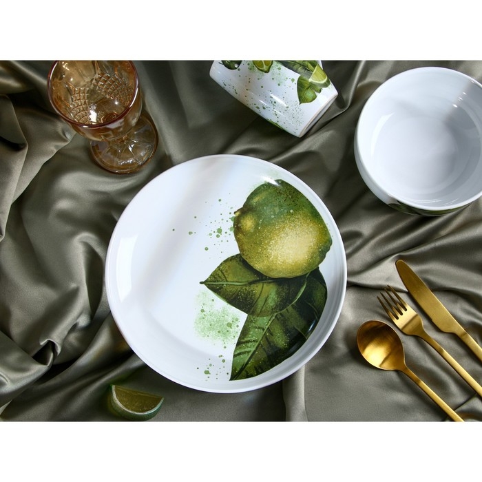 Кружка керамическая &laquo;Сочный лайм&raquo;, 350 мл, цвет белый