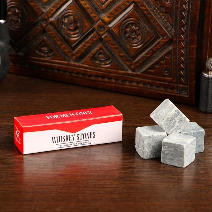 Камни для виски Камни для виски "Ковбой", натуральный стеатит, 4 шт