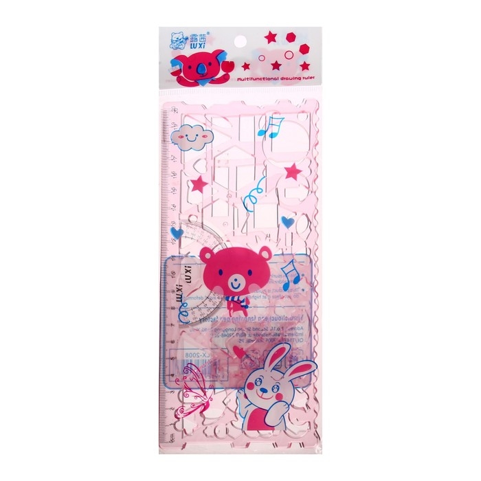 Набор трафаретов, 2 штуки, геометрические фигуры, пластик, МИКС Набор трафаретов, 2 штуки, геометрические фигуры, пластик, МИКС