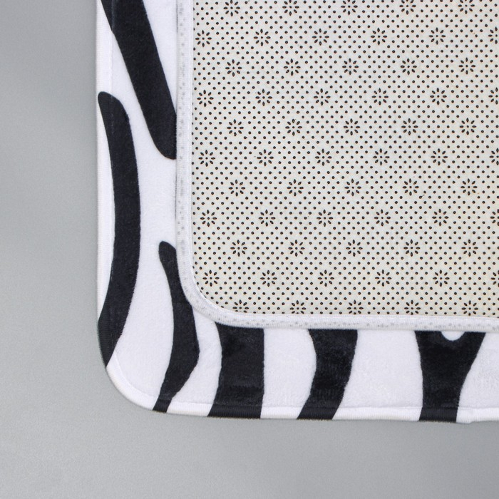 Коврики для ванной и туалета Доляна «Зебра», 2 шт: 40×45 см, 50×80 см Коврики для ванной и туалета Доляна «Зебра», 2 шт: 40×45 см, 50×80 см