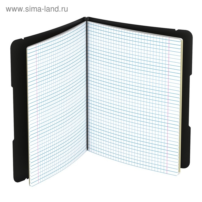 Тетрадь 48 листов в клетку, ErichKrause FolderBook, сменная пластиковая обложка, блок офсет 100% белизна, чёрная
