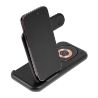 Беспроводное зарядное устройство 3 в 1 Y36, 15 W, складная, подсветка, USB, Type-C, чёрная Беспроводное зарядное устройство 3 в 1 Y36, 15 W, складная, подсветка, USB, Type-C, чёрная