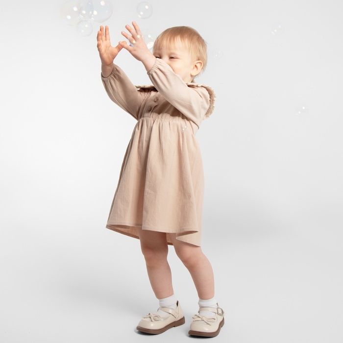 Платье для девочки MINAKU, цвет бежевый, рост 86-92
