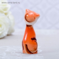 Сувенир &laquo;Кошка Милашка&raquo;, рыжая, 9 см, гжель