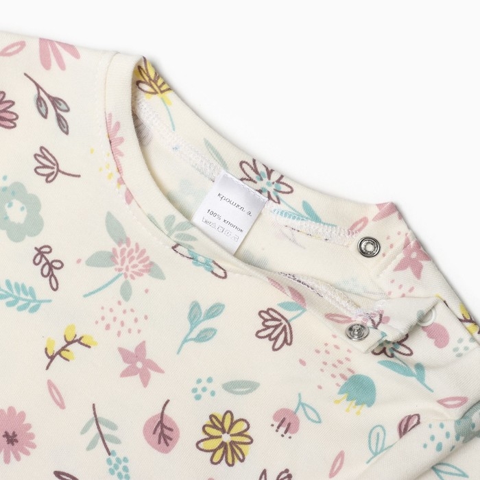 Футболка с дл. рукавом Крошка Я Flower, рост 74-80 см, бежевый Футболка с дл. рукавом Крошка Я Flower, рост 74-80 см, бежевый