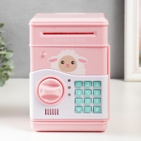 Копилка пластик "Сейф. Барашка" кодовый замок, звук АА розовый 13х12х19 см Копилка пластик "Сейф. Барашка" кодовый замок, звук АА розовый 13х12х19 см