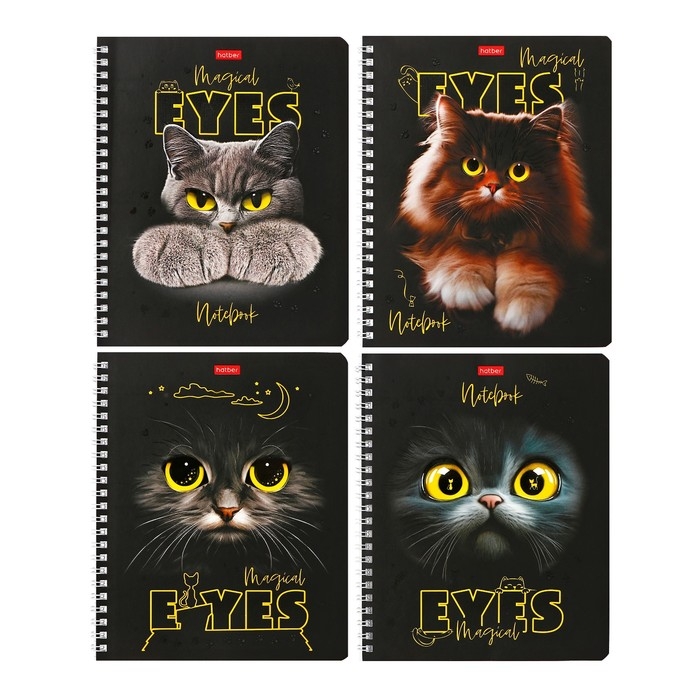 Тетрадь 48 листов в клетку, на гребне Тетрадь 48 листов в клетку, на гребне "Волшебные глаза", обложка мелованный картон, матовая ламинация, 3D-лак, блок 65 г/м2, МИКС