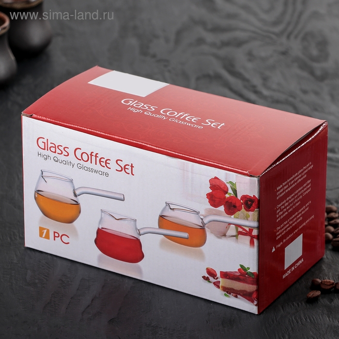 Турка стеклянная «Арабика», 300 мл, 18×8,5×10 см, деревянная ручка Турка стеклянная «Арабика», 300 мл, 18×8,5×10 см, деревянная ручка