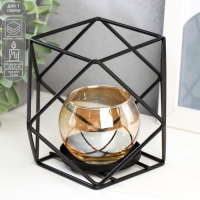 Подсвечник металл, стекло на 1 свечу "Квадраты и треугольники" 10х15х15 см Подсвечник металл, стекло на 1 свечу "Квадраты и треугольники" 10х15х15 см