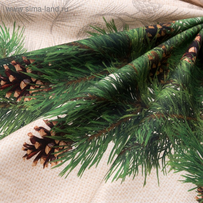 Скатерть "Этель" Еловые ветви 110х148+/- 3см, 100% хлопок, саржа 190 гр/м2