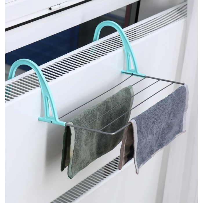 Сушилка для белья на радиатор, 45&times;23,5&times;18 см, цвет серый