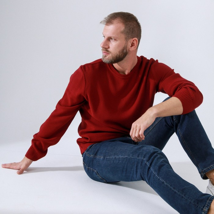 Джемпер мужской SL, 46, бордовый Джемпер мужской SL, 46, бордовый