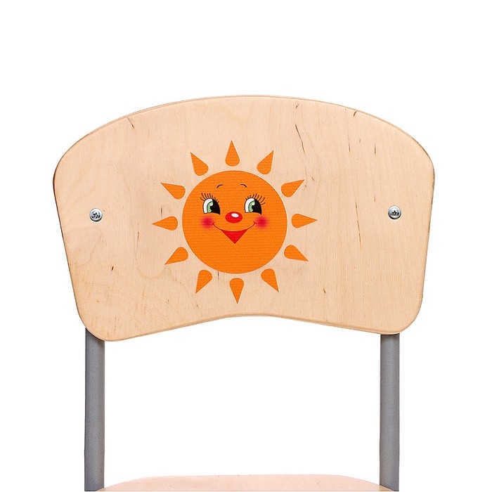 Стул регулируемый &laquo;Кузя&raquo;, фанера (1-3), солнышко, спинка-бублик